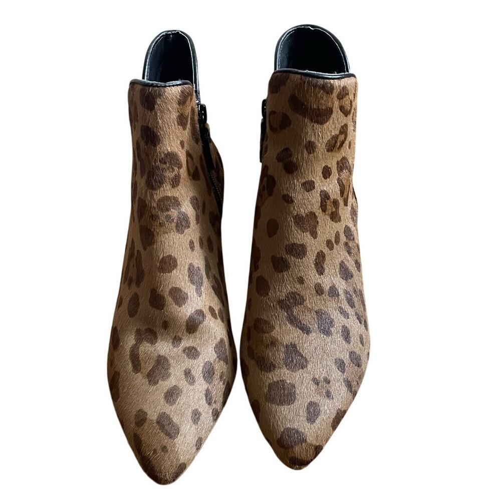Cole Haan Elyse Leopard Print Heeled Booties size 7 2.5" Heel Ankle Boot Brown - Picture 2 of 8